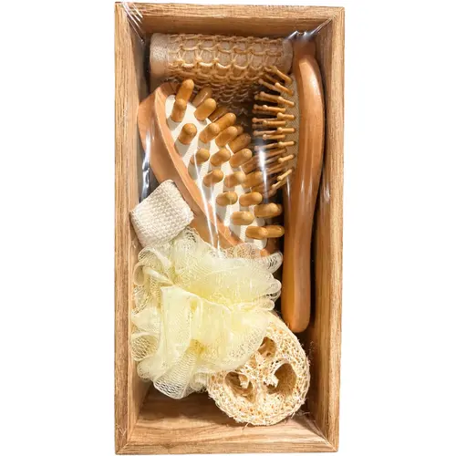 Kit Banho Com 5 Peças - Caixa de Madeira