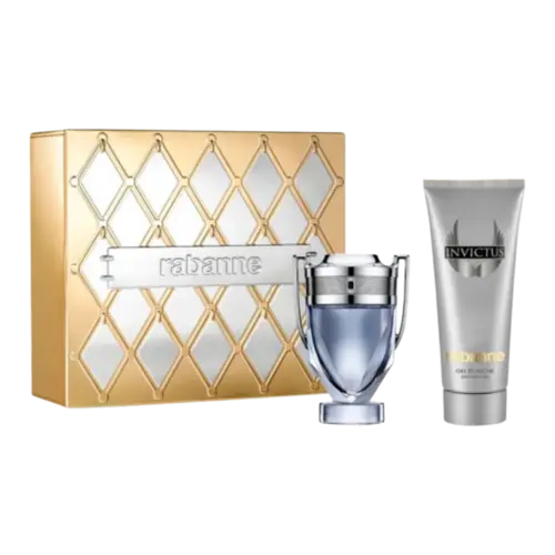 Kit Perfume Rabanne Invictus Eau de Toilette 50ml + Shampoo Cabelo e Corpo 100ml Masculino
