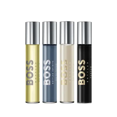 Kit com 4 Miniaturas Hugo Boss - Boss Bottled 10ml Eau de Toilette + Boss Bottled Infinite Eau de Parfum + Boss Bottled Eau de Parfum +  Boss Bottled Parfum
