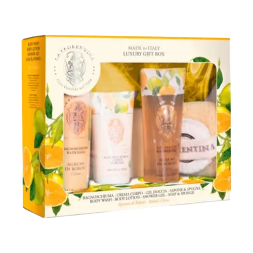 Kit La Florentina Spa Bob Citrus - Sabonete Liquido 500ml + Shower Gel 200ml + Body Lotion 200ml + Sabonete 115g + Esponja de Banho