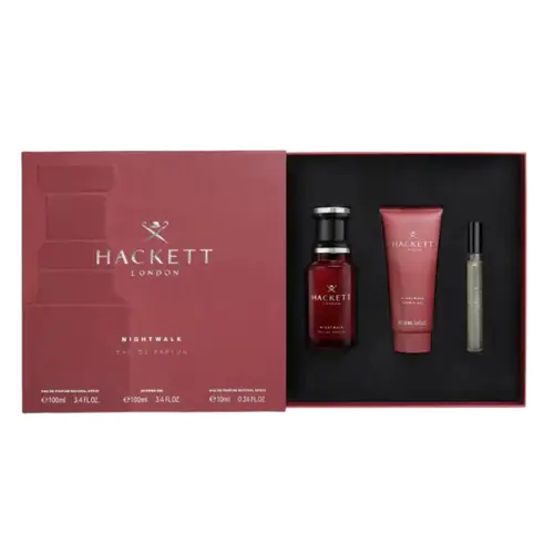 Kit Perfume Hackett London Nightwalk - Eau de Parfum 100ml + Gel de Banho 100ml + Miniatura 10ml